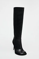 THIN HEEL LEATHER BOOTS