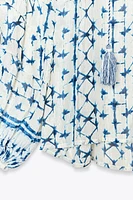 BLOUSE IMPRIMÉE FIL MÉTALLISÉ