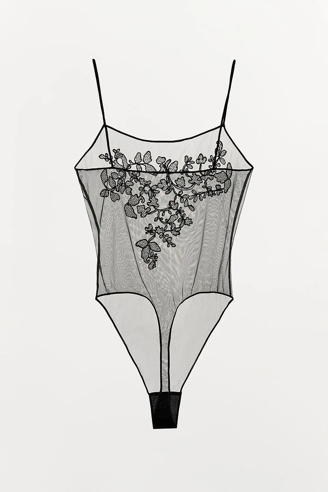 BODY MESH BRODERIES FLEURIES