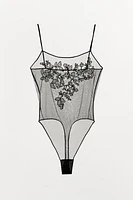 BODY MESH BRODERIES FLEURIES
