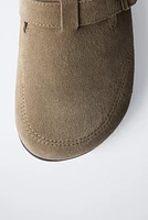 SPLIT LEATHER CLOGS