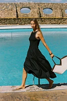 ROBE MI-LONGUE EN MATIÈRES VARIÉES