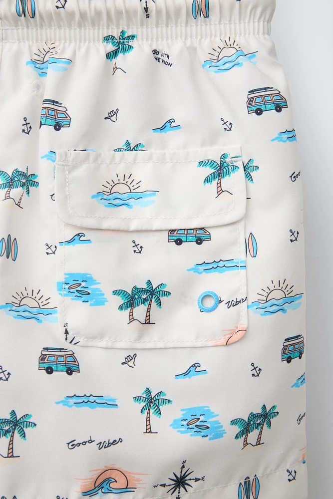 2-6 YEARS/ PRINTED SWIM SHORTS