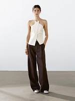 100% linen relaxed fit trousers