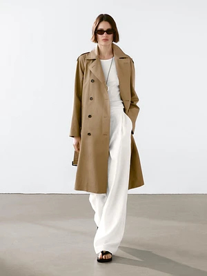 100% cotton water-repellent trench coat