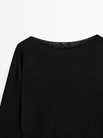 100% linen boat neck sweater