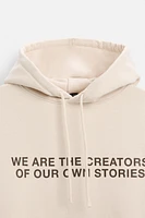 WASHED TEXT HOODIE SWEATSHIRT