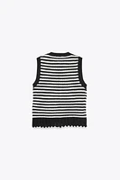 STRIPED KNIT VEST TOP