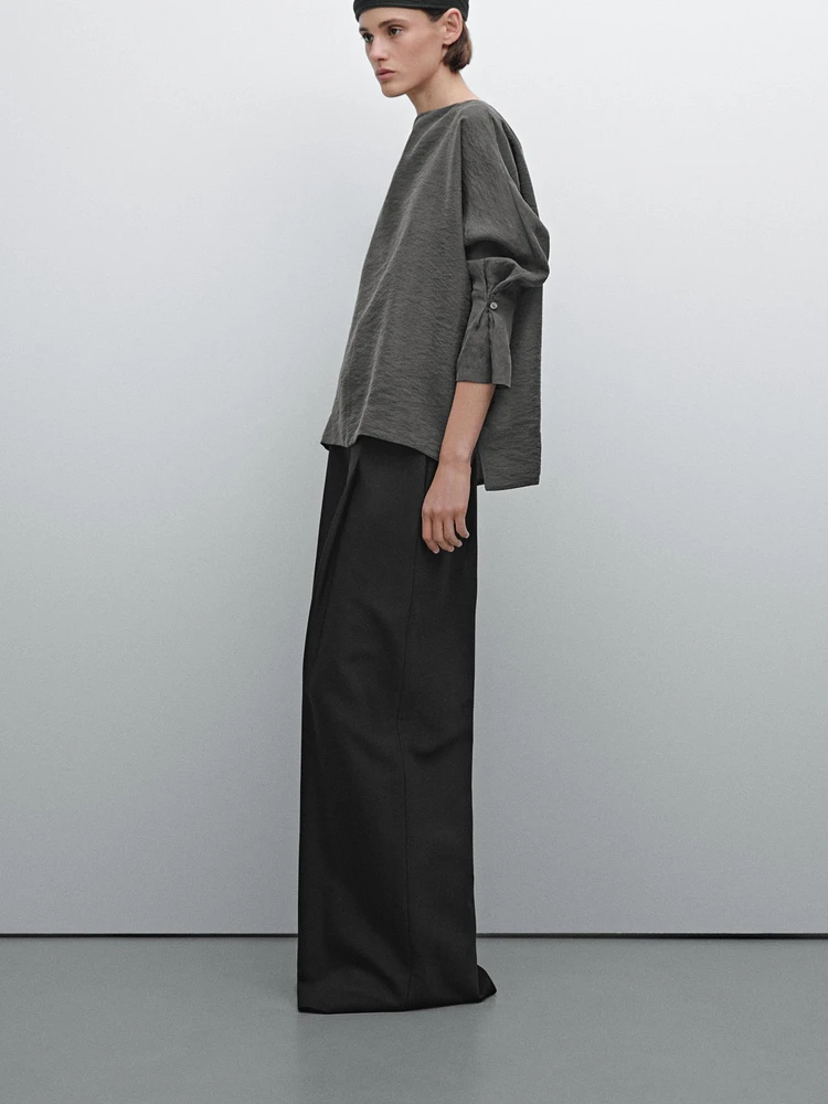 Flowing shirt with pleated cuff detail - Studio