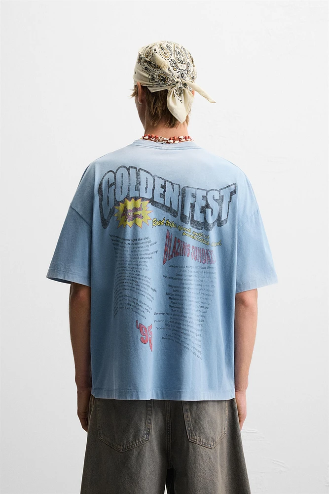 T-SHIRT IMPRIMÉ DÉLAVÉ