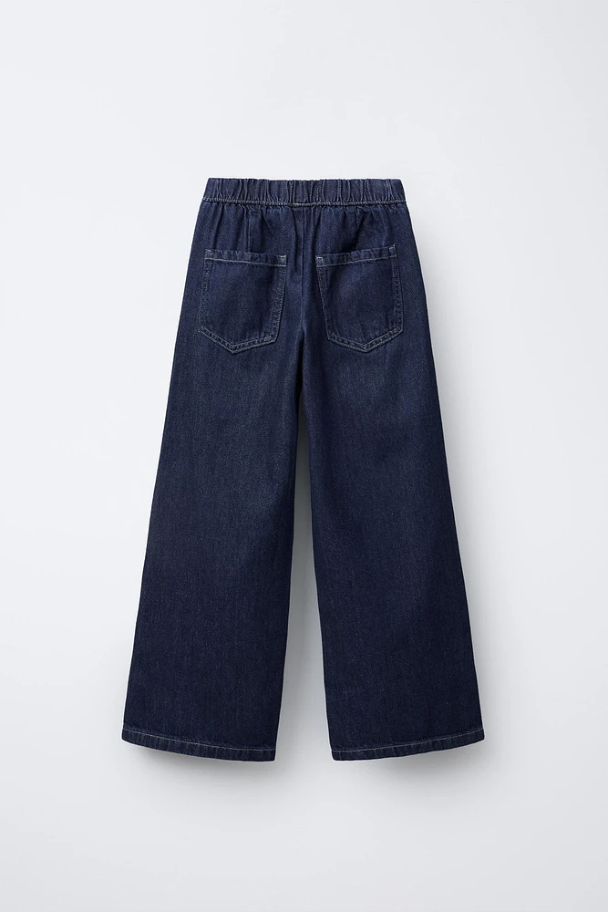 JUPE-CULOTTE EN JEAN À ÉLASTIQUES