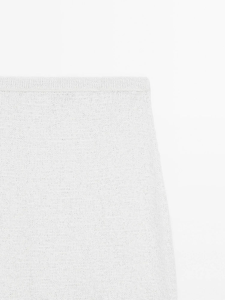 Jupe midi en maille de coton mélangé