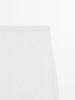 Jupe midi en maille de coton mélangé