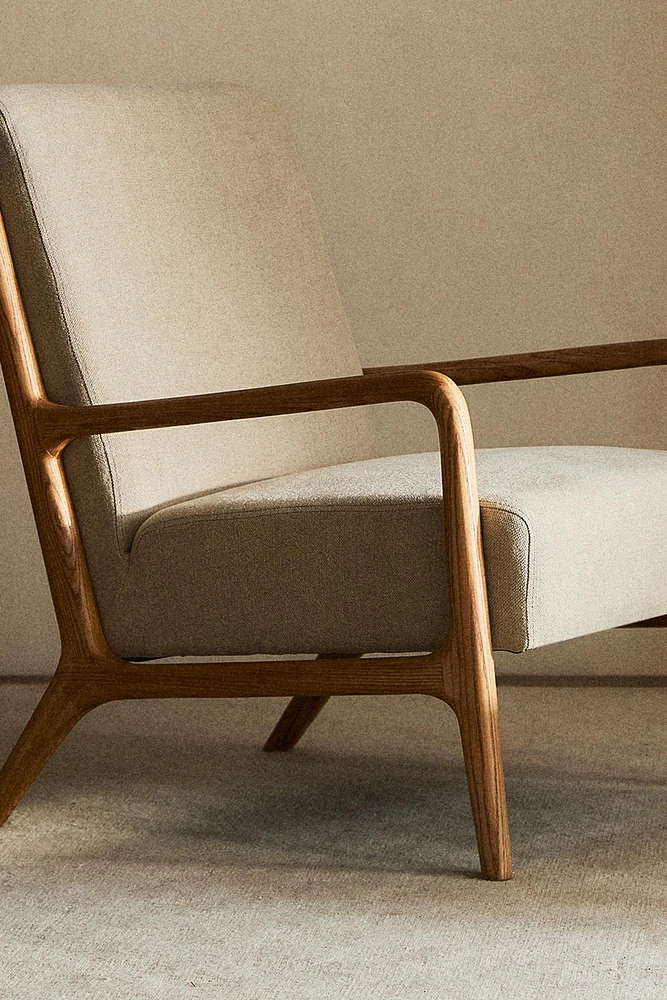 FAUTEUIL BOIS FRÊNE LIN