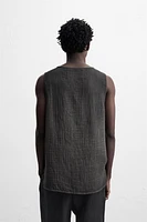 CRINKLED EFFECT TANK TOP