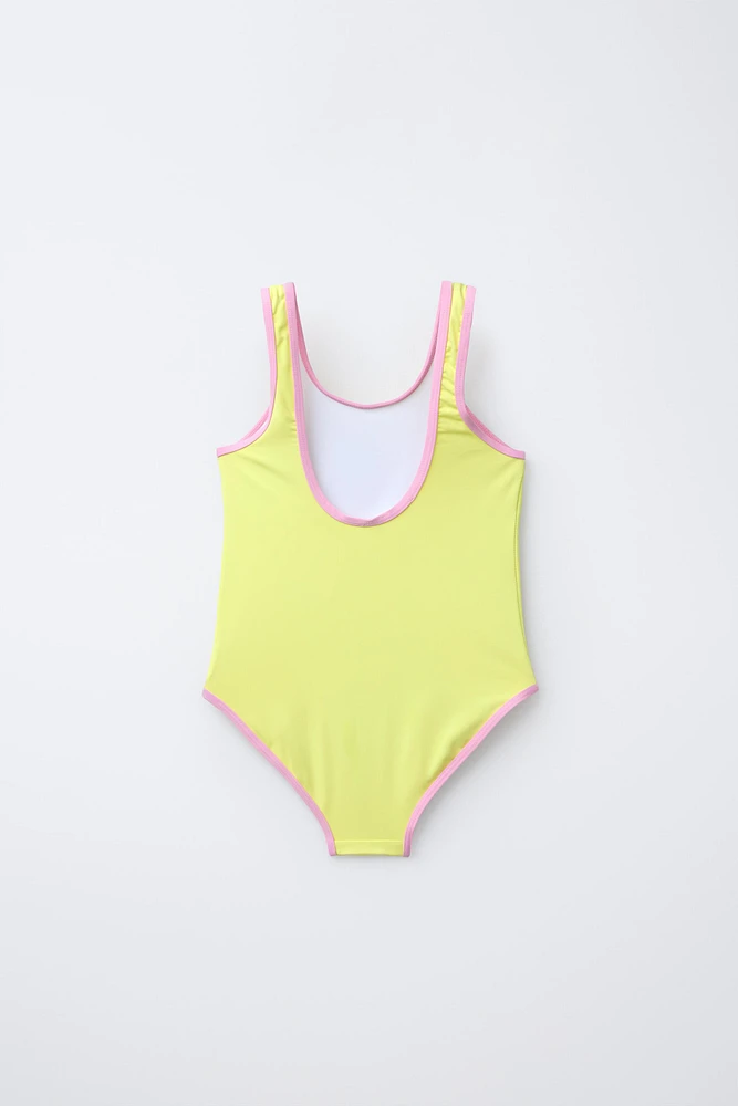 6-14 ANS/ MAILLOT DE BAIN DÉTAIL LISERÉS