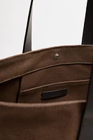LEATHER AND FABRIC TOTE