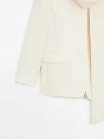 Blazer court 100 % lin avec foulard - STUDIO