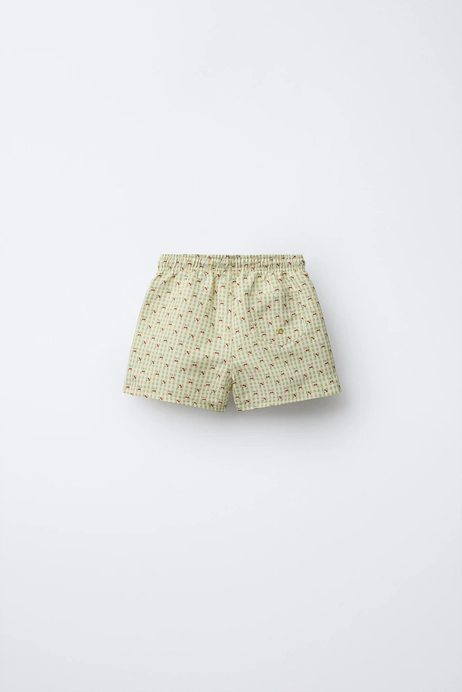 6-14 ANS/ SHORT DE BAIN CERISES