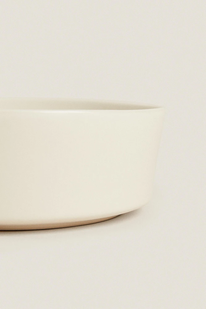 STONEWARE PET FOOD BOWL