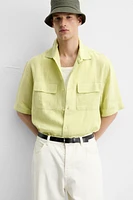 100% LINEN POCKET SHIRT