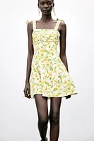ROBE COURTE AVEC LIN IMPRIMÉ