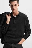 COTTON - WOOL BLEND KNIT POLO