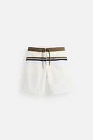 MAILLOT DE BAIN LONG À BANDES