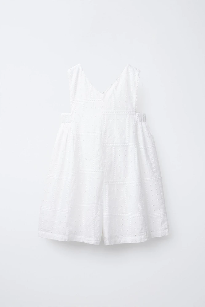 SWISS EMBROIDERED SHORT JUMPSUIT