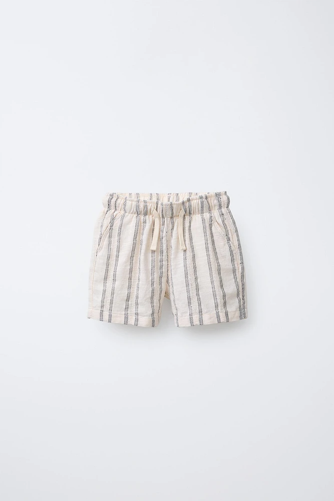 SHORT RUSTIQUE À RAYURES