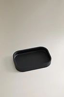 BLACK RESIN BATHROOM SOAP DISH