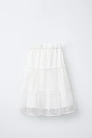 EMBROIDERED TULLE MIDI SKIRT