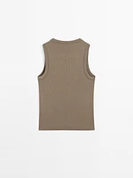 Cotton blend round neck T-shirt