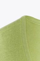 TOP OVERSIZE EN MAILLE MANCHES COURTES