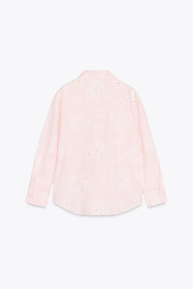 CHEMISE BRODERIES EFFET GOMME