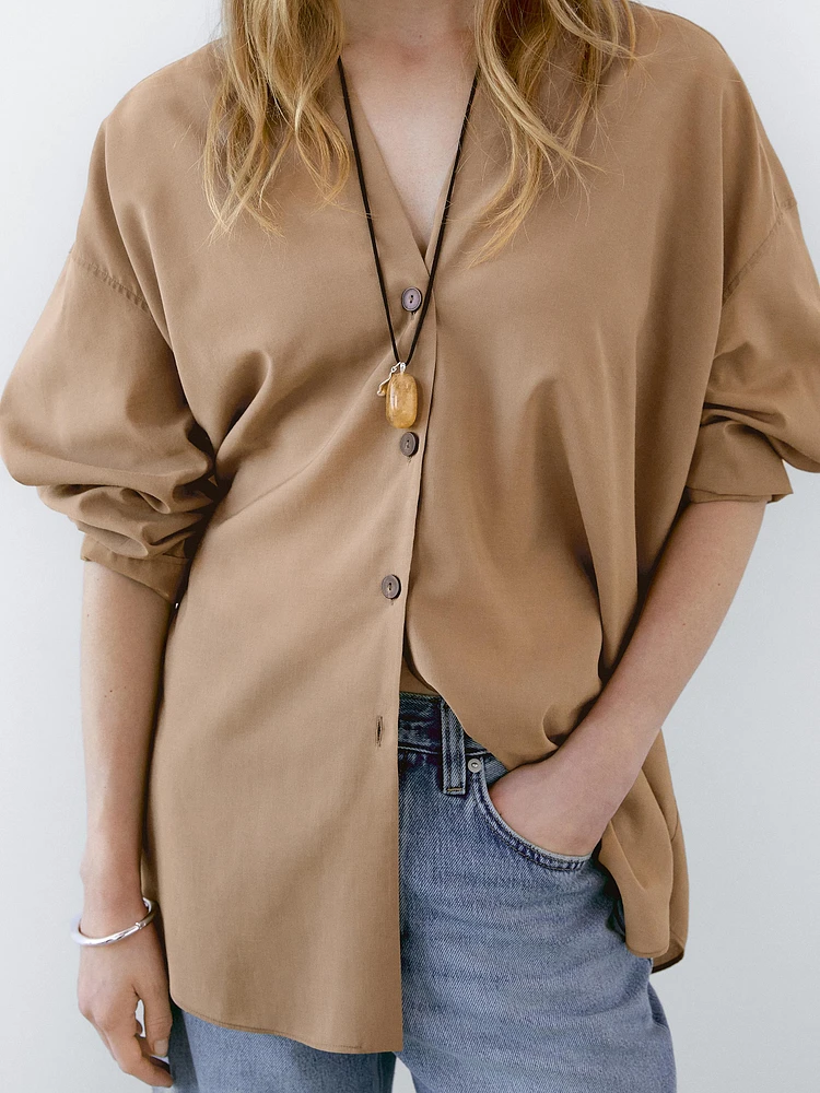 Blouse fluide satinée