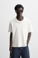 RIBBED TEXTURED POLO SHIRT