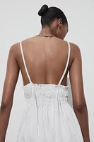 POPLIN MIDI DRESS WITH STRAPS