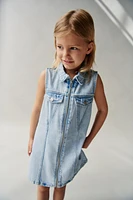 DENIM SKATER DRESS WITH ZIPPER