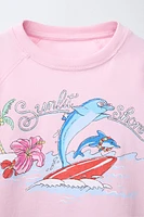 PRINTED RAGLAN SLEEVE T-SHIRT