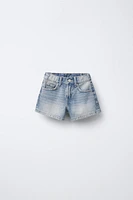 SHORT EN DENIM STRASS