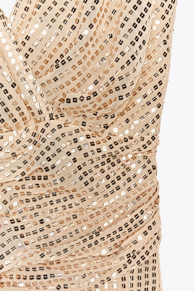 ROBE MIDI À SEQUINS