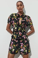 FLORAL PRINT POPLIN TOP