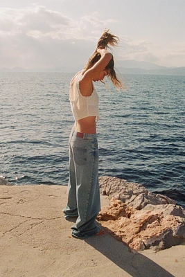 Z1975 MID-RISE WIDE LEG JEANS WITH SIDE SEAMS