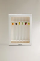 LOT PAILLES VERRE RECYCLABLE FIGURES FRUITS (LOT DE 6)