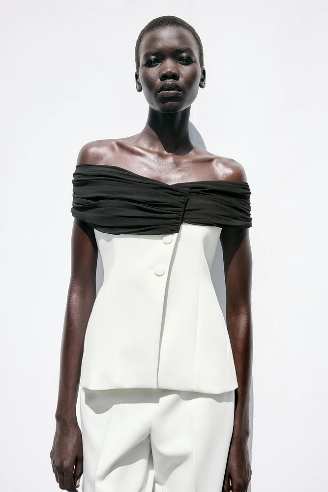 CONTRAST BUSTIER TOP