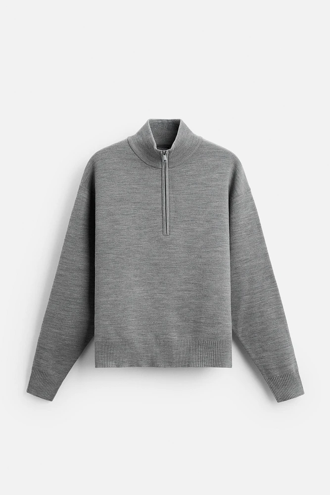 QUARTER ZIP SWEATER