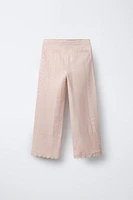 STRAIGHT LEG EMBROIDERED PANTS