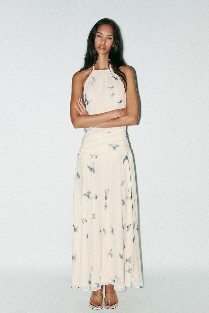 ROBE LONGUE HALTER PAPILLONS