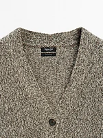 Veste sans manches en maille moulinée à col V
